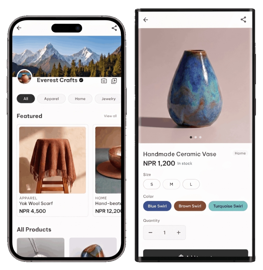 Afno Site app preview on iPhone and Samsung devices